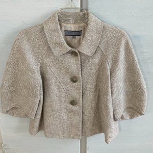 Anne Kelin Silver/Tan 3/4 Sleeve Jacket